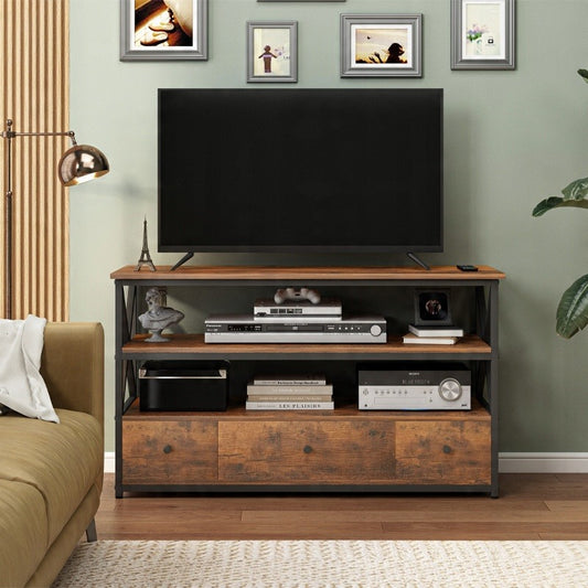 TV-Schrank Loft Kommode für Wohnzimmer mit Regalen und Schubladen 110 cm