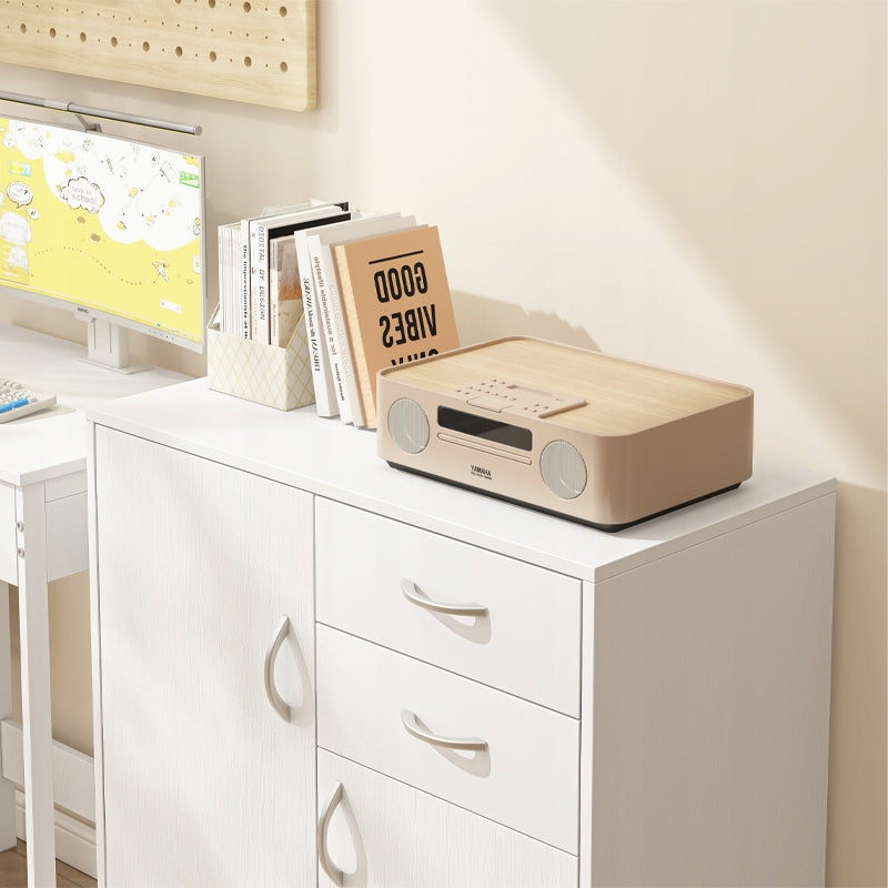 Moderne kommode mit schubladen und regalböden loft-stil weiss schrank mit türen 74 cm