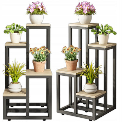4-stöckiger Pflanzenständer aus Metall – Eleganter Blumen- und Pflanzenhalter im Loft-Stil
