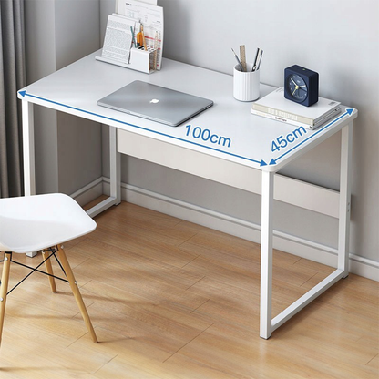 Moderner weißer Computertisch im Loft-Stil mit 100 cm Regal