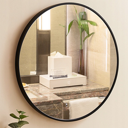 Runder Spiegel mit dünnem Rahmen – 50 cm Durchmesser, einfache Montage