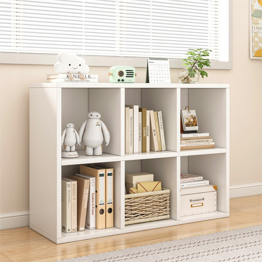 Weißes KALAX 2x3 offenes Bücherregal – Moderne Aufbewahrung aus MDF, 90x30x60 cm