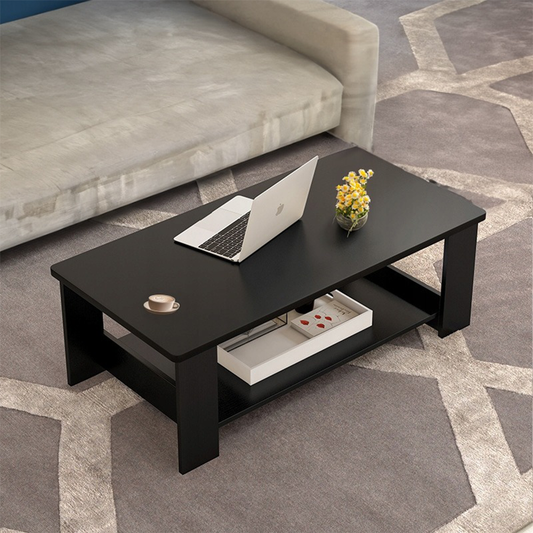 Schwarzer Couchtisch 100x50x42 cm – modern, praktisch und elegant