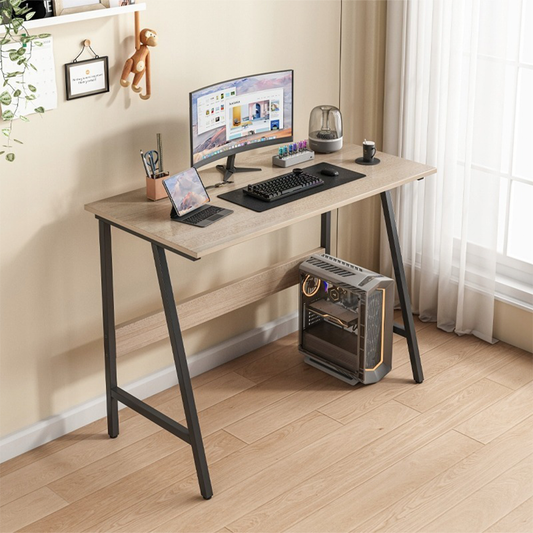 Schreibtisch in Eichenoptik hell 100x50 cm mit Metallgestell – industrieller Stil, kompaktes Design, ideal für Büro oder Jugendzimmer