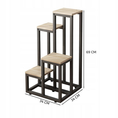 4-stöckiger Pflanzenständer aus Metall – Eleganter Blumen- und Pflanzenhalter im Loft-Stil