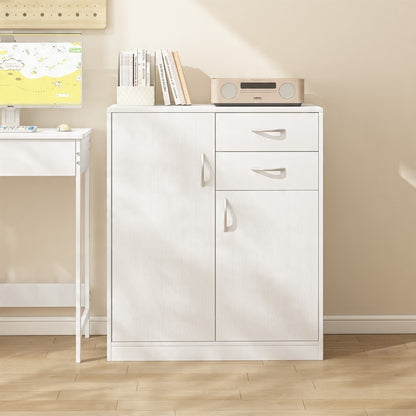 Moderne kommode mit schubladen und regalböden loft-stil weiss schrank mit türen 74 cm