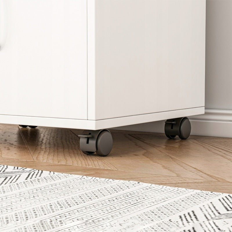 Weißer rollbarer Büroschrank mit Regalböden und Schublade – 50 x 40 x 75 cm – praktischer Drucker-Unterschrank