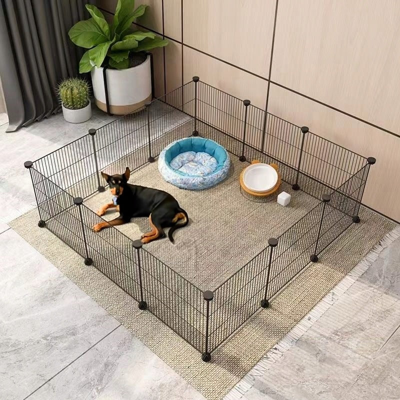 Schwarzer Metallkäfig für Hunde, Katzen, Welpen und Kaninchen, 108 x 108 cm