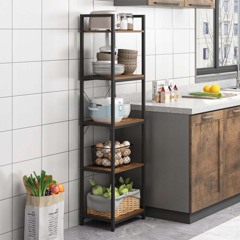 Industrielles Regal – 154x40x30 cm, 5 Ablagen, Loft-Stil, MDF und Metall