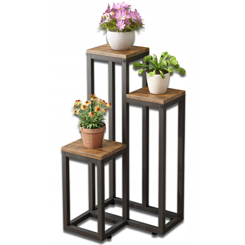 Pflanzenständer für Blumentöpfe – Rustikales Metallregal mit 3 Ebenen